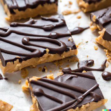 Crunchy Peanut Butter Bars with Dark Chocolate Drizzle