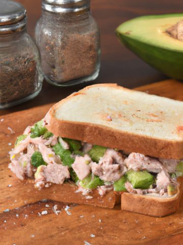 tuna salad sandwich with avocado