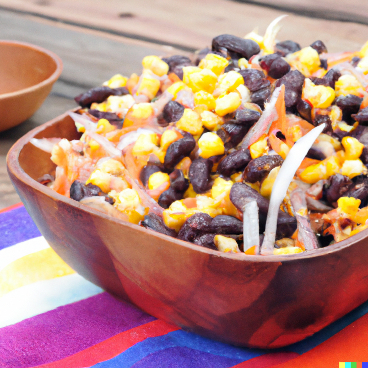 Mexican coleslaw with black beans and corn